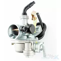 Gaźnik z wbudowanym kranikiem, gardziel 19mm, przepustnica 15mm, ssanie na linkę, motorower-motocykl 50-125