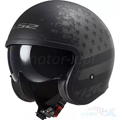 Kask otwarty Jet LS2 OF599 Spitfire Black Flag Matowy Czarny-Tytan