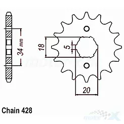 Zębatka przednia Sunstar SUNF240 17 zębów  SENDA 125 (4T)