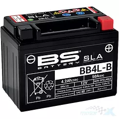 Akumulator bezobsługowy BS Battery BB4L-B (YB4L-B) 12V 4Ah 120x70x92mm 50CCA