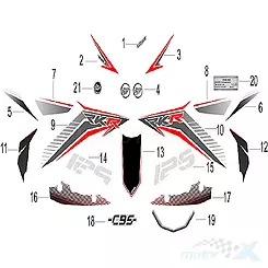 Naklejka (2) Keeway RKR 125 EFI Euro 4  05522U31WF00