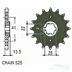 Zębatka przednia Sunstar  SUNF405  17 zębów