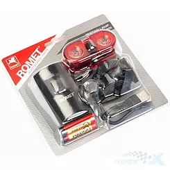 Zestaw lamp p. 1-LED + t. 2-LED  mod.R-301 blister  et/logo ROMET