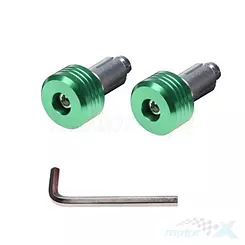 Końcówki kierownicy 17.7mm zielone 2 sztuki