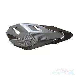 Osłony dłoni uniwersalne, handbary, szaro czarne, 2 rodzaje mocowań do kierownicy i manetek, Racetech HP3 HP3ENDGRNR0