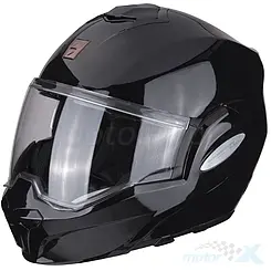 Kask motocyklowy szczękowy, czarny, Scorpion EXO-TECH Solid