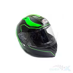 Kask motocyklowy z blendą Vcan V128 3C Czarno-Zielony