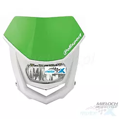 Lampa przednia, reflektor, żarówka LED, zielony 05, Polisport Halo