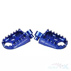 Podnóżki kierowcy komplet, pegi, aluminiowe, niebieskie, 2 sztuki, Scar Racing EVO S1511B