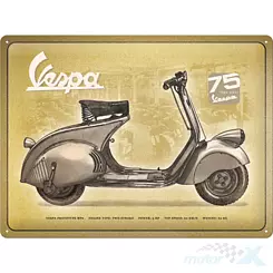 Tablica, plakat 30x40 cm, tłoczona blacha, vespa 75 year Nostalgic Art 63402