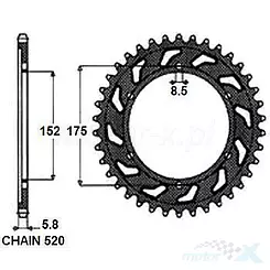 SUNSTAR Zębatka tylna STALOWA  SUNR2-3685-50