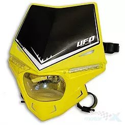 Lampa uniwersalna przednia z kierunkami LED, homologowna, żółta, UFO Plast STEALTH PF01715102