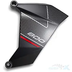 Osłona chłodnicy prawa, czarna 010Z, z naklejkami, QJMotor SRT 800 S / SRT 800 SX
