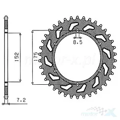 Zębatka tylna 428 53 zębów Sunstar (JTR839)