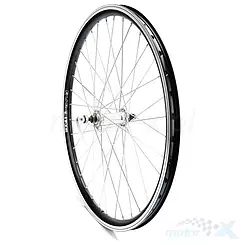Felga przednia, koło rowerowe 24", O/EUROLINE, czarna, piasta QUANDO M9x14x36H-100-108, ocynk