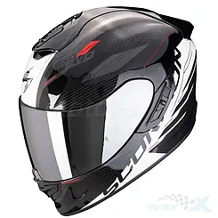 Kask motocyklowy integralny, czarno-biały, Scorpion EXO-1400 II Luma