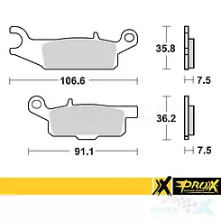 Klocki hamulcowe przednie, prawe, Prox KH444 (37.265102) Yamaha YFM 550 GRIZZLY '11-14, YFM 700 GRIZZLY '07-18