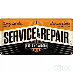 Tablica, plakat 25x50 cm, tłoczona blacha, Harley Davidson Service Nostalgic Art 27002