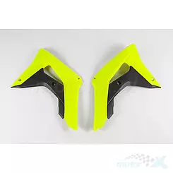 Osłony chłodnicy żółte fluo UFO Plast Honda CRF 250 R / 450 R
