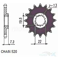 Zębatka przednia Sunstar  SUNF324  13 zębów