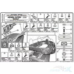 Stelaż kufra centralnego Kappa Honda XL 700V TRANSALP (08-13) ( Z PŁYTĄ MONOLOCK )