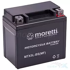 Akumulator żelowy Moretti Parts MTX5L-BS 12V 5Ah 113x70x108mm 70CCA