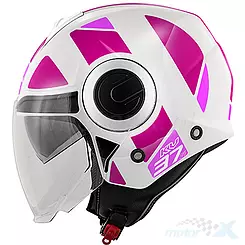 Kask otwarty Jet z bledną, homologacja ECE 22.06, Kappa KV37 Evo Style white-pink