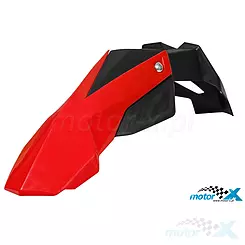 Błotnik przedni NoEnd Supermoto V2, uniwersalny, czerwono czarny