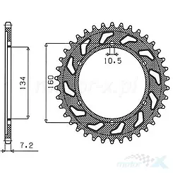 Zębatka tylna 525 45 zęby Sunstar 4405 (JTR1307)