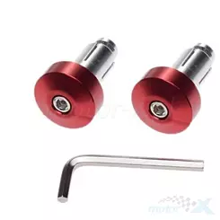 Końcówki kierownicy, 17.5mm, czerwone, 2 sztuki, metalowy kołek rozporowy