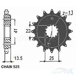 Zębatka przednia Sunstar  SUNF406  15 zębów