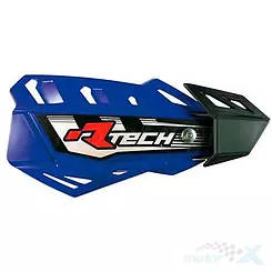 Osłony dłoni uniwersalne, handbary, niebieskie, 2 rodzaje mocowań do kierownicy i manetek, Racetech FLX CROSS/ENDURO KITPMFLBL00