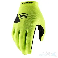 Rękawice motocyklowe offroad, żółte fluo, 100 Percent (100%) Ridecamp