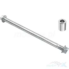 Oś M12x215 mm koła przedniego z tuleją  i nakrętką Barton Primo / CPI Bravo / Zipp La Vissa