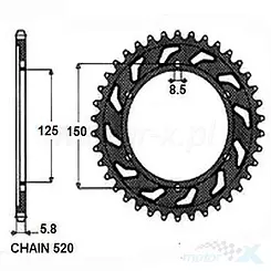 SUNSTAR Zębatka tylna STALOWA  SUNR1-3547-52