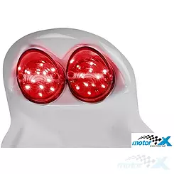 Nadkole MTKT LED z kierunkowskazami, białe, czerwona lampa, Aprilia RS 50 99-05