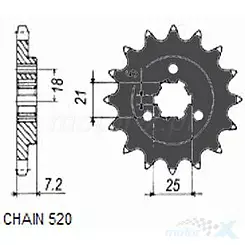 Zębatka przednia Sunstar  SUNF335  15 zębów