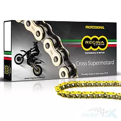 Łańcuch napędowy 520RH2, do 500ccm, złoty, Regina Cross Supermotard [grupa]