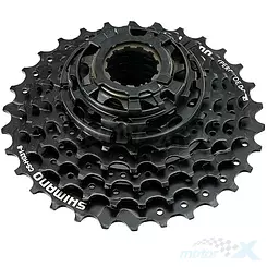 Wolnobieg rowerowy, 8 rzędów, czarna, Shimano typ HG-31-8, 11-30 zębów, kaseta
