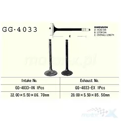 Zawór wydechowy Vesrah GG-4033-EX
