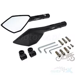 Lusterka komplet M8 / M10 gwint lewy + prawy / gwint prawy + prawy tuning czarne 