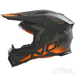 Kask motocyklowy offroad, czarno-pomarańczowy neon (mat), Nox MX N634 Gradient 