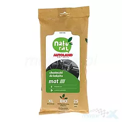 Chusteczki do kokpitu, do plastiku, mat, Autoland Natural Bio, 25 sztuk