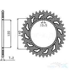 Zębatka tylna 525 39 zębów Sunstar (JTR498)