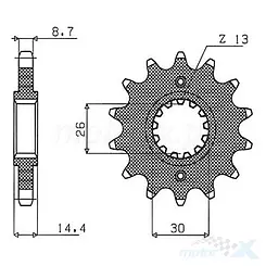 Zębatka przednia 530 18 zębów 26 / 30mm Sunstar (JTF339)