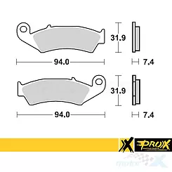 Klocki hamulcowe przednie Prox KH125 (37.105302) Honda CR125/250/500 '87-94