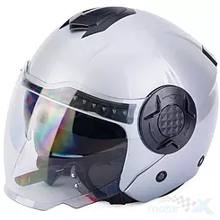 Kask otwarty z blendą, srebrny, YA625