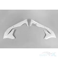 Osłony chłodnicy białe UFO Plast  Kawasaki KXF 450 16-18