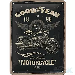 Tablica, plakat 15x20 cm, tłoczona blacha, Goodyear Nostalgic Art 26224