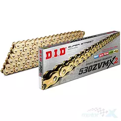 Łańcuch napędowy 50(530)ZVMX2, X-Ringowy, do 1400ccm, G&G - złoty, DID [grupa]